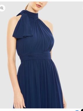 Mac Duggal Midnight Halter Chiffon Maxi Gown- NWT